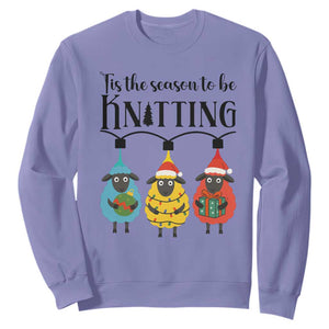 Tis The Season To Be Knitting Sweatshirt Christmas Gift TS12 Violet Print Your Wear