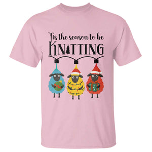 Tis The Season To Be Knitting T Shirt Christmas Gift TS12 Light Pink Print Your Wear