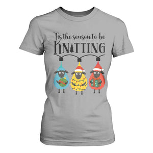 Tis The Season To Be Knitting T Shirt For Women Christmas Gift TS12 Sport Gray Print Your Wear