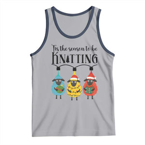 Tis The Season To Be Knitting Tank Top Christmas Gift TS12 Athletic Heather Navy Print Your Wear
