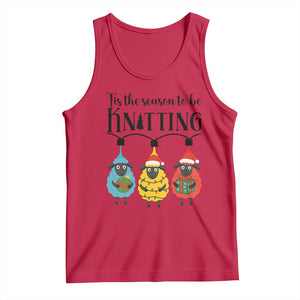 Tis The Season To Be Knitting Tank Top Christmas Gift TS12 Red Print Your Wear