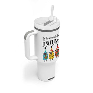 Tis The Season To Be Knitting Tumbler With Handle Christmas Gift TS12 Print Your Wear