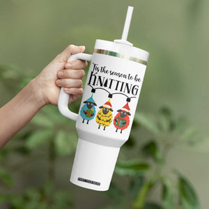 Tis The Season To Be Knitting Tumbler With Handle Christmas Gift TS12 Print Your Wear