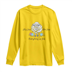 Its Fine I am Fine Everything Is Fine Long Sleeve Shirt Funny Sheep Yarn Chaos TS12 Daisy Print Your Wear