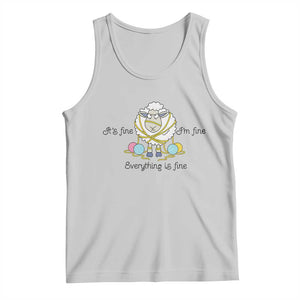 Its Fine I am Fine Everything Is Fine Tank Top Funny Sheep Yarn Chaos TS12 Ash Print Your Wear