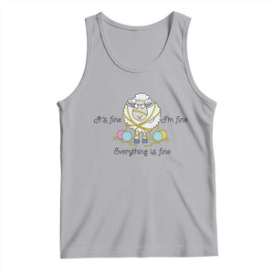 Its Fine I am Fine Everything Is Fine Tank Top Funny Sheep Yarn Chaos TS12 Athletic Heather Print Your Wear