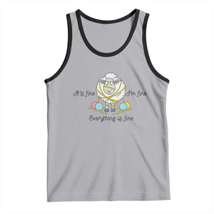 Its Fine I am Fine Everything Is Fine Tank Top Funny Sheep Yarn Chaos TS12 Athletic Heather Black Print Your Wear