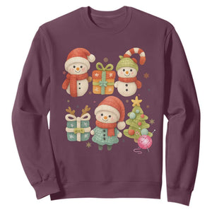 Crochet Christmas Sweatshirt Funny Xmas Gift For Crocheter TS12 Maroon Print Your Wear