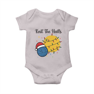 Knit The Halls Baby Onesie Funny Knitters Christmas Gift TS12 Ice Gray Print Your Wear