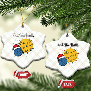Knit The Halls Ceramic Ornament Funny Knitters Xmas Gift TS12 Print Your Wear