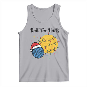 Knit The Halls Tank Top Funny Knitters Christmas Gift TS12 Athletic Heather Print Your Wear