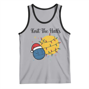Knit The Halls Tank Top Funny Knitters Christmas Gift TS12 Athletic Heather Black Print Your Wear