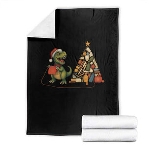 Christmas Dinosaur Knitting Throw Blanket Funny Yarn Tree Gift TS12 Black Print Your Wear
