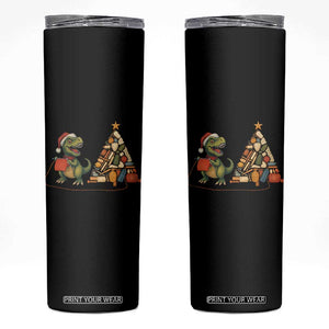 Christmas Dinosaur Knitting Skinny Tumbler Funny Yarn Tree Gift TS12 Black Print Your Wear