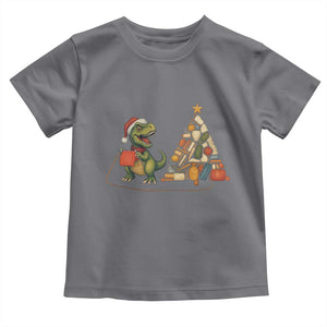 Christmas Dinosaur Knitting Toddler T Shirt Funny Yarn Tree Gift TS12 Charcoal Print Your Wear