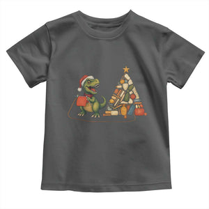Christmas Dinosaur Knitting Toddler T Shirt Funny Yarn Tree Gift TS12 Dark Heather Print Your Wear