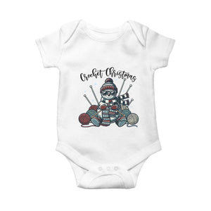 Crochet Christmas Baby Onesie Funny Snowman Crocheting Gift TS12 White Print Your Wear