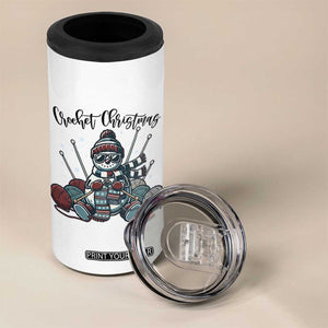 Crochet Christmas 4 in 1 Can Cooler Tumbler Funny Snowman Crocheting Gift TS12 Print Your Wear