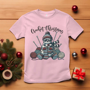 Crochet Christmas T Shirt Funny Snowman Crocheting Gift TS12 Light Pink Print Your Wear