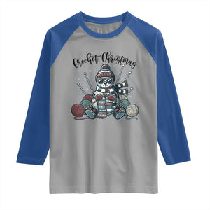 Crochet Christmas Raglan Shirt Funny Snowman Crocheting Gift TS12 Sport Gray Royal Print Your Wear