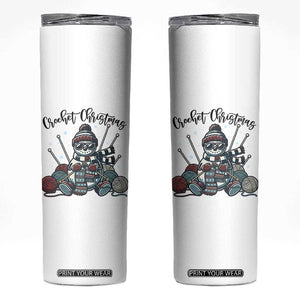 Crochet Christmas Skinny Tumbler Funny Snowman Crocheting Gift TS12 White Print Your Wear