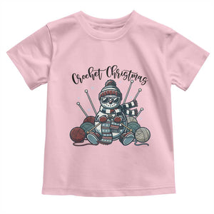 Crochet Christmas Toddler T Shirt Funny Snowman Crocheting Gift TS12 Light Pink Print Your Wear