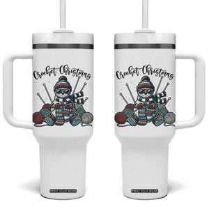 Crochet Christmas Tumbler With Handle Funny Snowman Crocheting Gift TS12 One Size: 40 oz White Print Your Wear