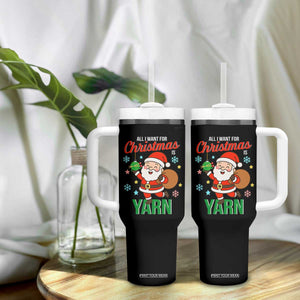All I Want For Christmas Is Yarn Tumbler With Handle Knitting Christmas TS12 Print Your Wear