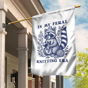 In My Feral Knitting Era Garden Flag Raccoon Yarn Lover TS12 Print Your Wear