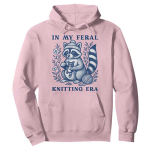 In My Feral Knitting Era Hoodie Raccoon Yarn Lover TS12 Light Pink Print Your Wear