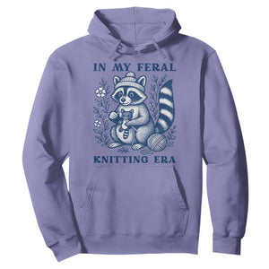 In My Feral Knitting Era Hoodie Raccoon Yarn Lover TS12 Violet Print Your Wear