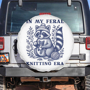 In My Feral Knitting Era Spare Tire Cover Raccoon Yarn Lover TS12 No hole White Print Your Wear