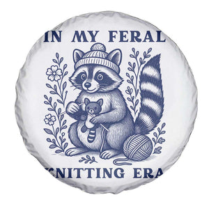 In My Feral Knitting Era Spare Tire Cover Raccoon Yarn Lover TS12 Print Your Wear