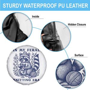 In My Feral Knitting Era Spare Tire Cover Raccoon Yarn Lover TS12 Print Your Wear