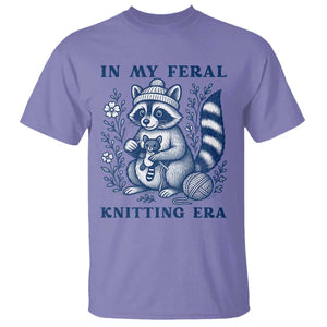 In My Feral Knitting Era T Shirt Raccoon Yarn Lover TS12 Violet Print Your Wear