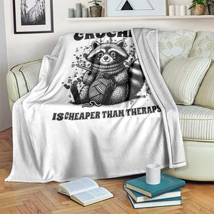 Crocheting Is Cheaper Than Therapy Throw Blanket Raccoon Yarn Lover TS12 Print Your Wear
