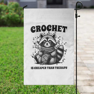 Crocheting Is Cheaper Than Therapy Garden Flag Raccoon Yarn Lover TS12 Print Your Wear