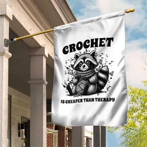 Crocheting Is Cheaper Than Therapy Garden Flag Raccoon Yarn Lover TS12 Print Your Wear