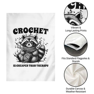 Crocheting Is Cheaper Than Therapy Garden Flag Raccoon Yarn Lover TS12 Print Your Wear