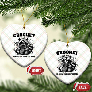 Crocheting Is Cheaper Than Therapy Ceramic Ornament Raccoon Yarn Lover TS12 Print Your Wear