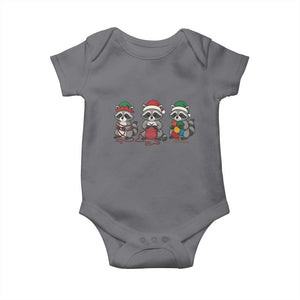 Christmas Raccoon Knitting Baby Onesie Funny Holiday Yarn Gift TS12 Charcoal Print Your Wear