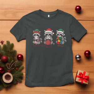 Christmas Raccoon Knitting T Shirt Funny Holiday Yarn Gift TS12 Dark Heather Print Your Wear
