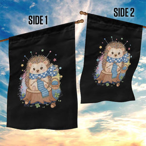 Cute Hedgehog Knitting Garden Flag Gift For Crocheter TS12 Print Your Wear