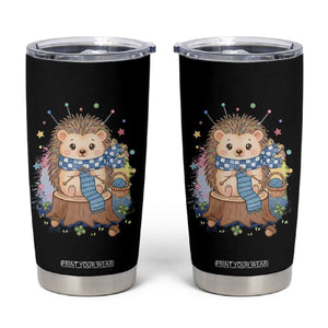 Cute Hedgehog Knitting Tumbler Cup Gift For Crocheter TS12 Black Print Your Wear