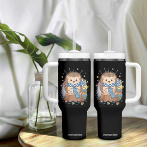 Cute Hedgehog Knitting Tumbler With Handle Gift For Crocheter TS12 Print Your Wear