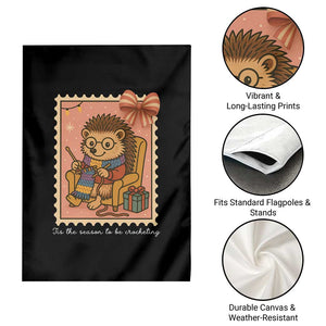 Cute Hedgehog Knitting Garden Flag Christmas Holiday Gift TS12 Print Your Wear