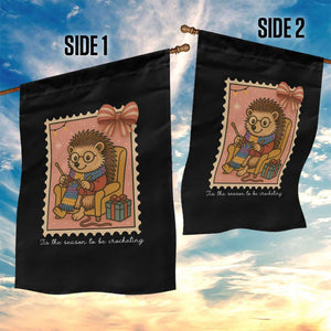 Cute Hedgehog Knitting Garden Flag Christmas Holiday Gift TS12 Print Your Wear