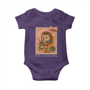 Cute Hedgehog Knitting Baby Onesie Christmas Holiday Gift TS12 Purple Print Your Wear