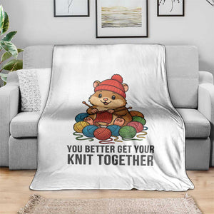 Cute Hamster Knitting Throw Blanket You Better Get Your Knit Together TS12 Print Your Wear