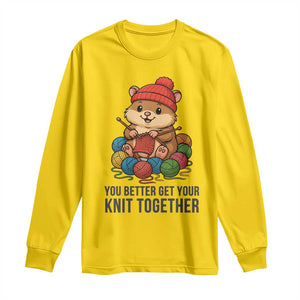 Cute Hamster Knitting Long Sleeve Shirt You Better Get Your Knit Together TS12 Daisy Print Your Wear